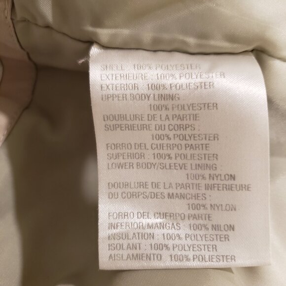 Liz Claiborne M Mid Length Water Resist Rain Anorak Coat Tan Excellent Condition - Picture 12 of 16